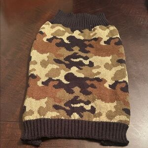 Camo Dog Sweater - Brown and Black